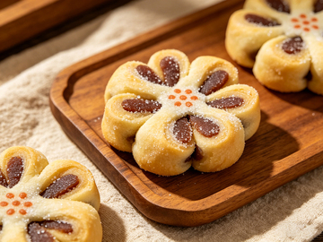 木质托盘花卉饼干美食摄影