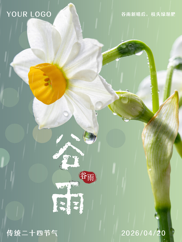 传统节气谷雨海报