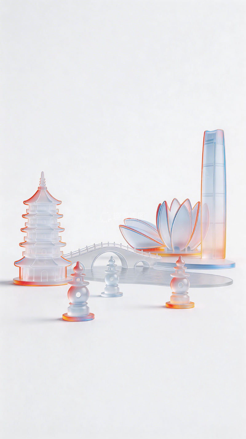 高清大图下载【趣麦麦图】现代风格城市建筑模型摆件