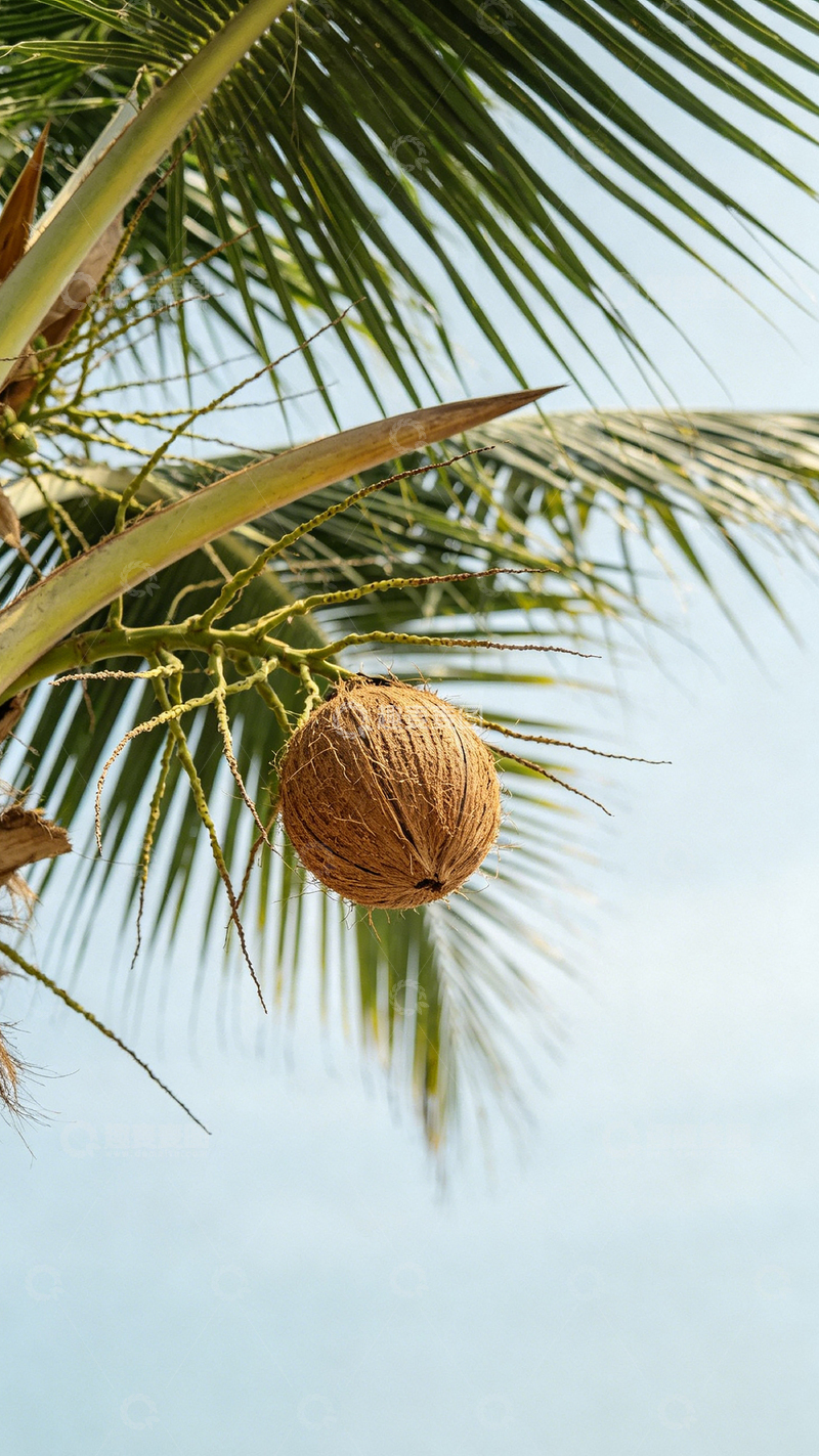 高清大图下载【趣麦麦图】椰树蓝天椰子风景