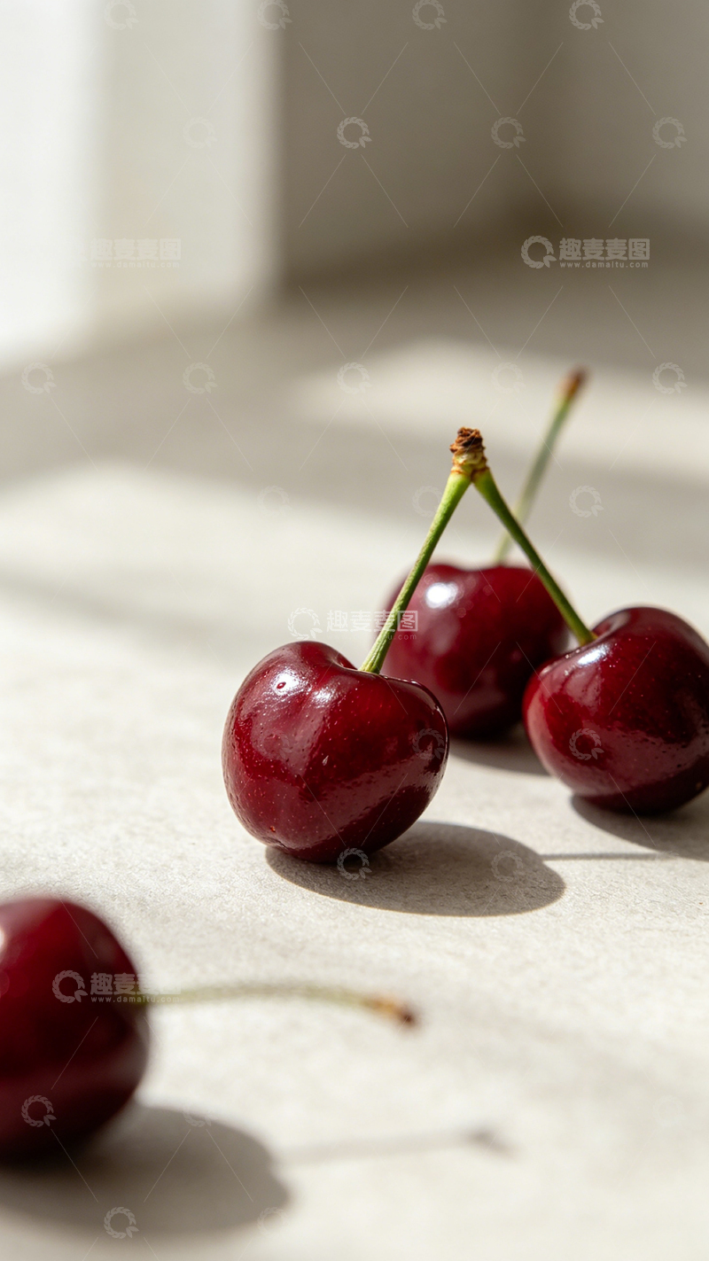 高清大图下载【趣麦麦图】简约光影樱桃摄影