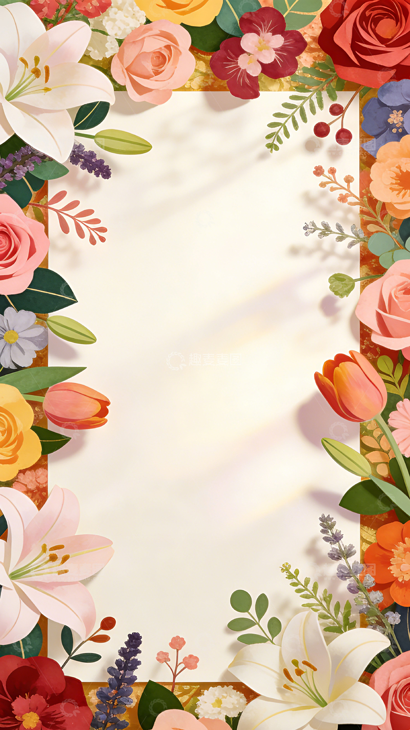 高清大图下载【趣麦麦图】鲜花装饰背景图