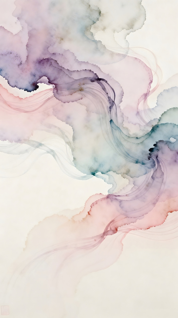 水彩抽象流动艺术画