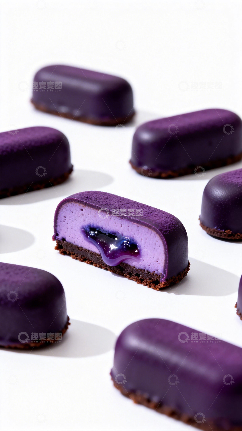 高清大图下载【趣麦麦图】紫色马卡龙甜点美食摄影