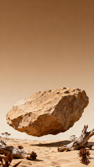 沙漠风岩石枯木摄影