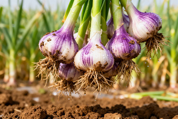新鲜大蒜，现挖鲜蒜生鲜食材9