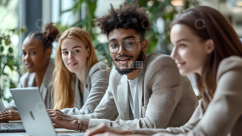 高清大图下载【趣麦麦图】商务会议团队合作讨论场景