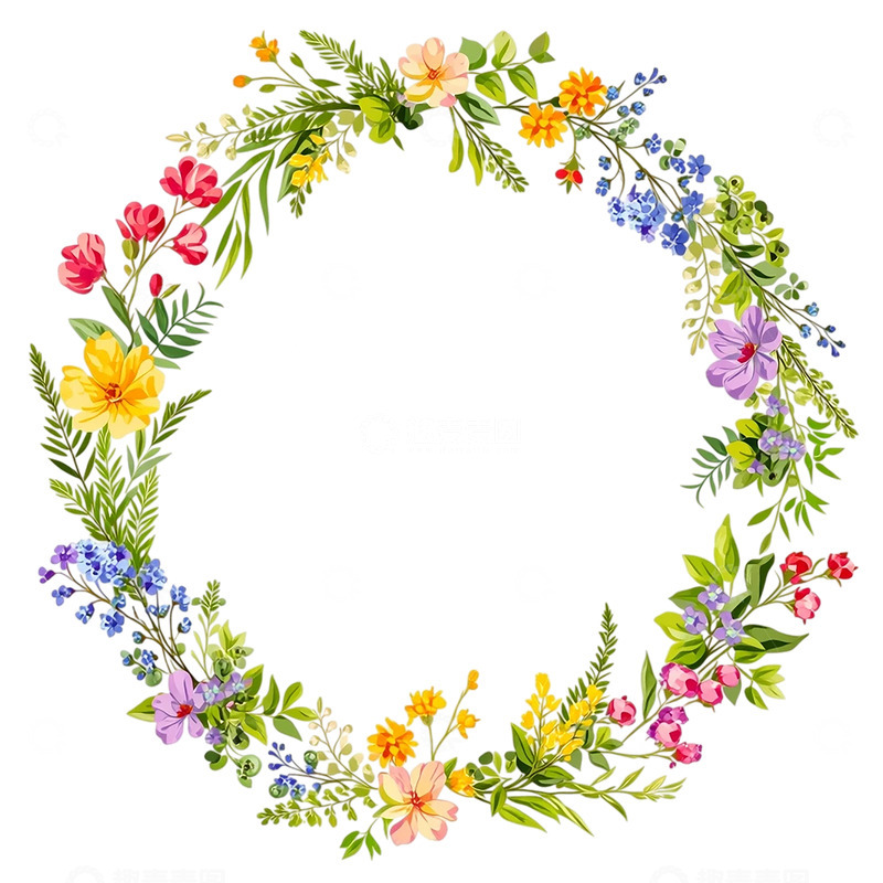 高清大图下载【趣麦麦图】梦幻花环缀满春日希望