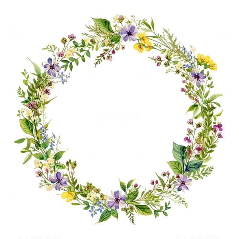 高清大图下载【趣麦麦图】春日繁花环绕梦幻花环