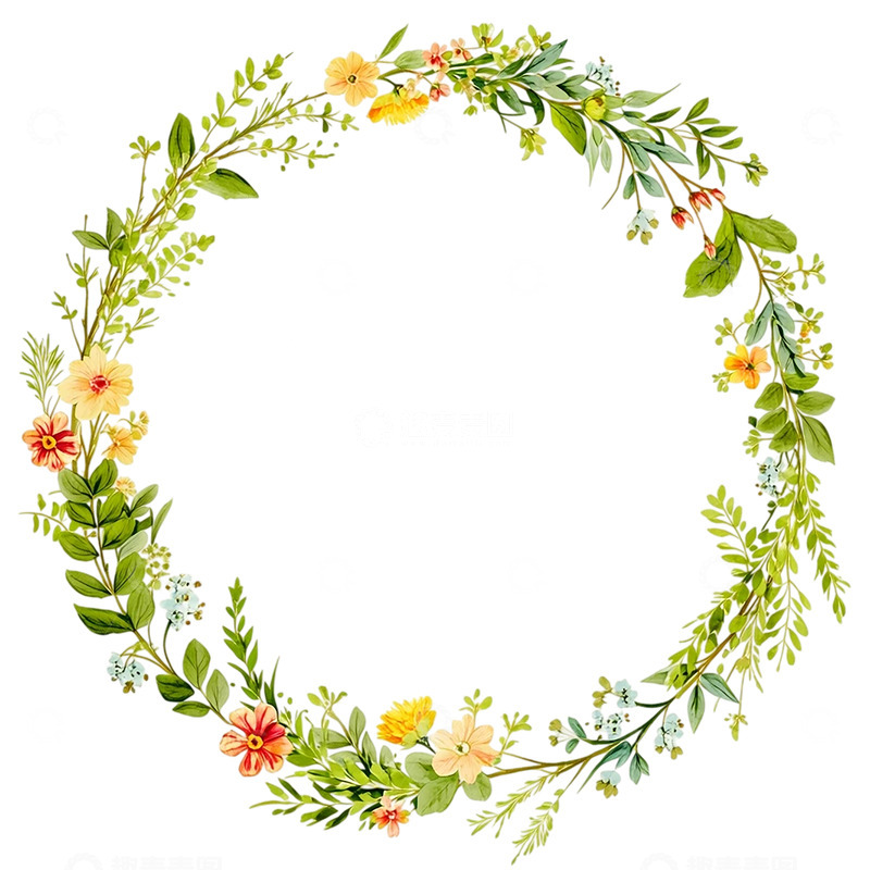 高清大图下载【趣麦麦图】春日花环缤纷绽放梦幻