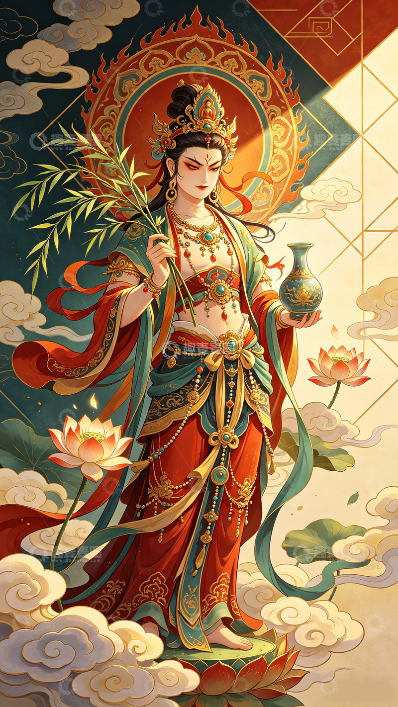高清大图下载【趣麦麦图】古风华丽仙女插画装饰画