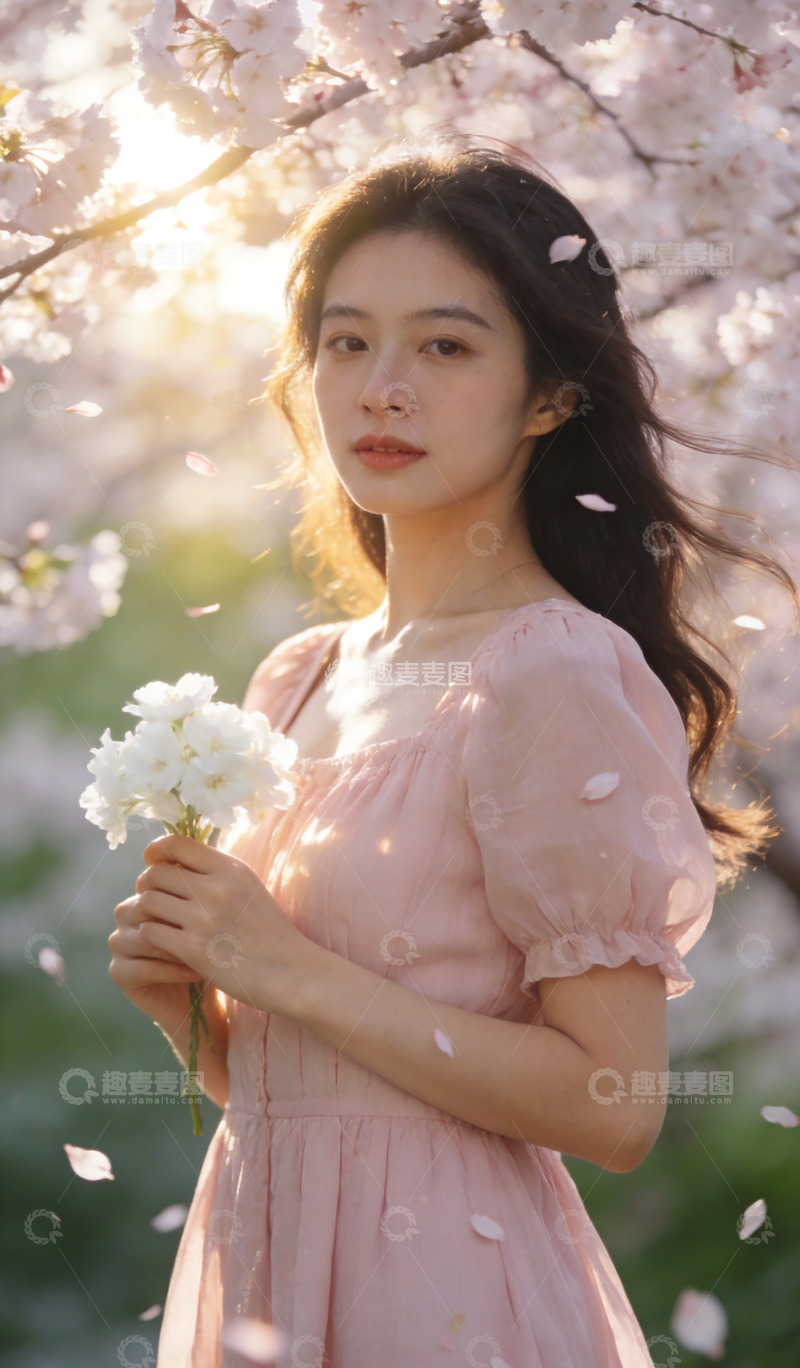 高清大图下载【趣麦麦图】樱花少女自然风光写真