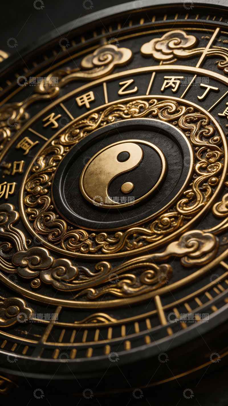 高清大图下载【趣麦麦图】古典风水八卦盘艺术装饰