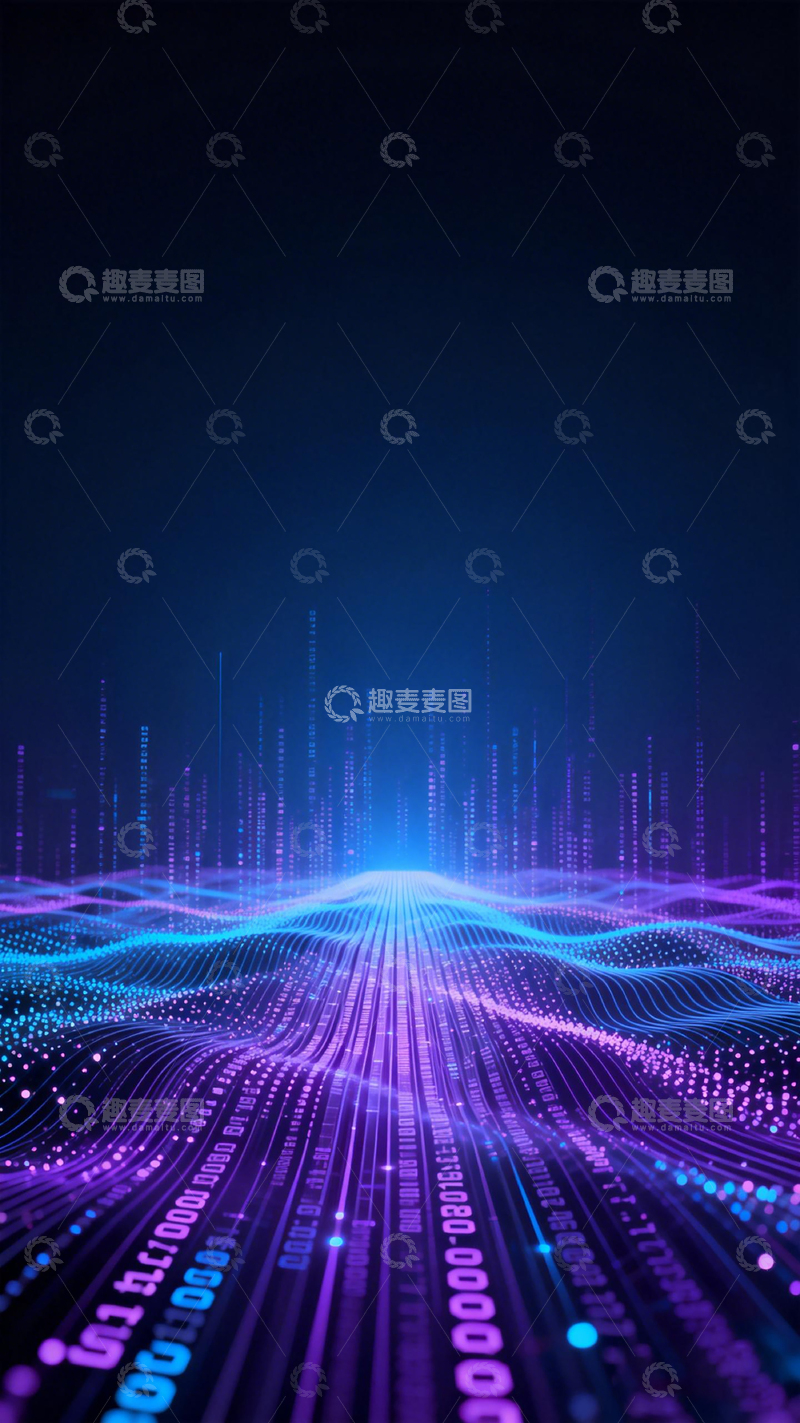 高清大图下载【趣麦麦图】科技感数字流动背景图