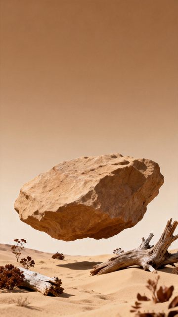 沙漠奇景悬浮巨石风光摄影