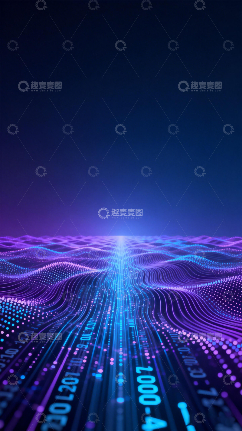 高清大图下载【趣麦麦图】科技风数据流动视觉效果