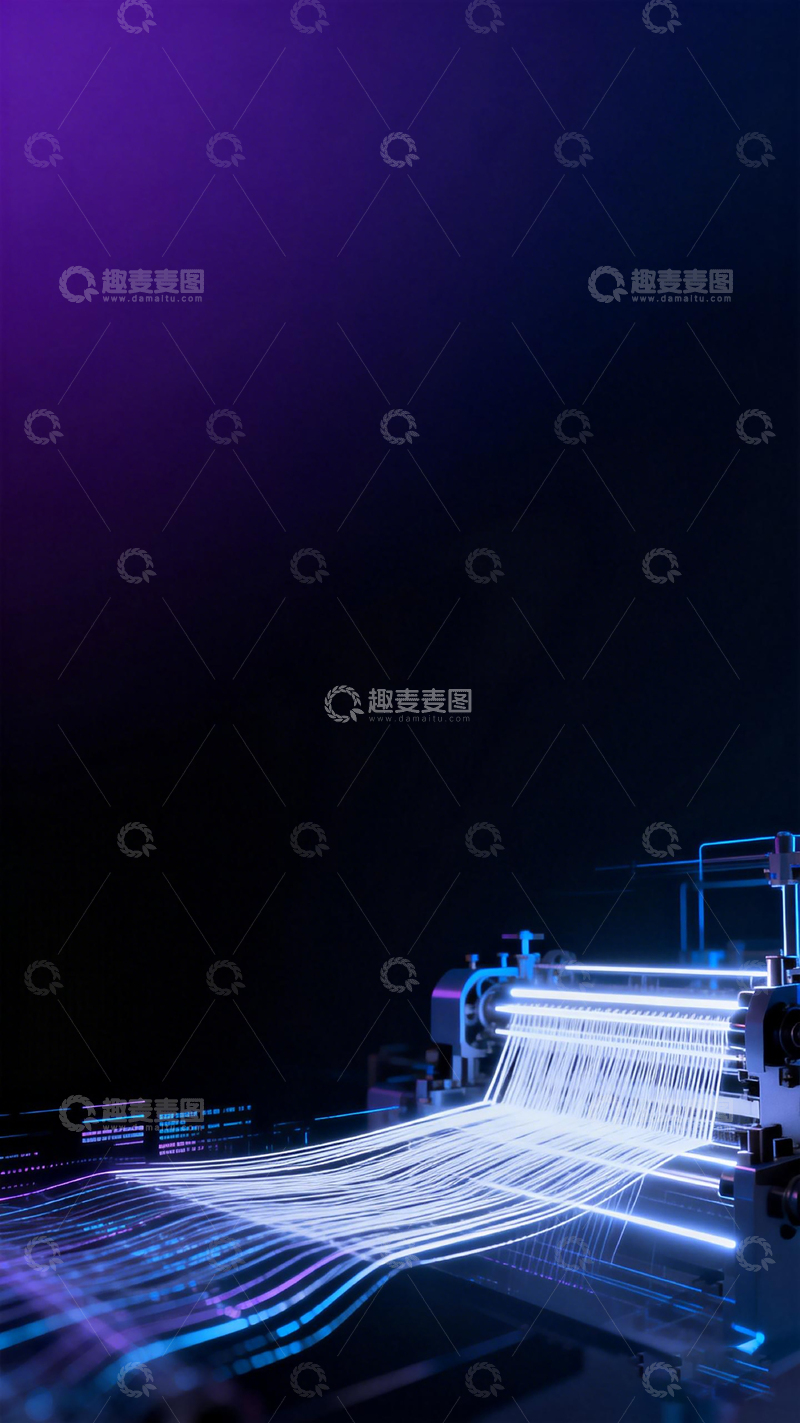 高清大图下载【趣麦麦图】未来科技纺织机视觉特效