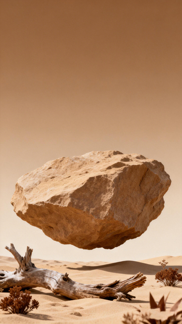 沙漠岩石枯木风景摄影