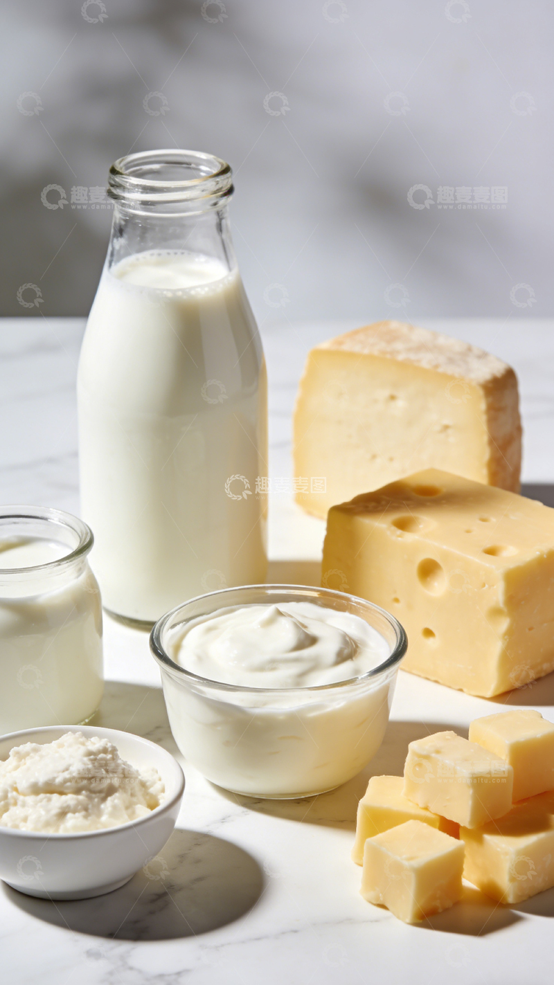 高清大图下载【趣麦麦图】乳酪乳制品组合摄影