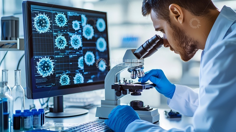 高清大图下载【趣麦麦图】科学实验室病毒研究图片