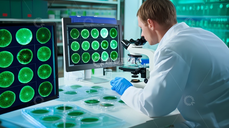 高清大图下载【趣麦麦图】实验室研究绿色细胞