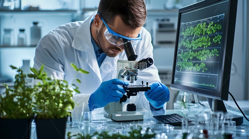 高清大图下载【趣麦麦图】【标题】实验室研究植物图像