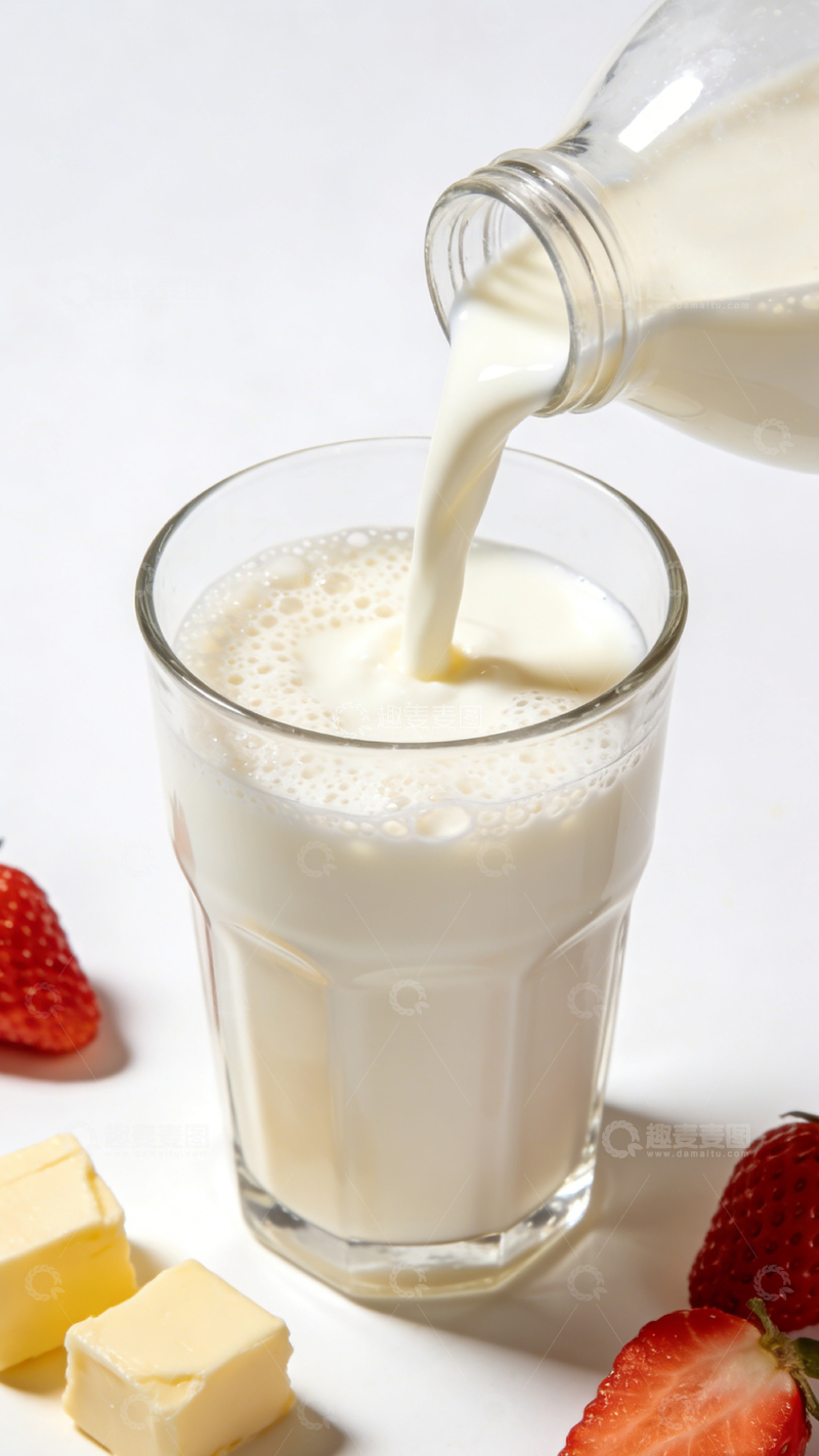 高清大图下载【趣麦麦图】倒牛奶鲜奶乳制品摄影