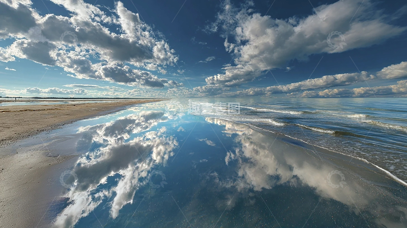 高清大图下载【趣麦麦图】天空倒映海岸的奇幻画卷