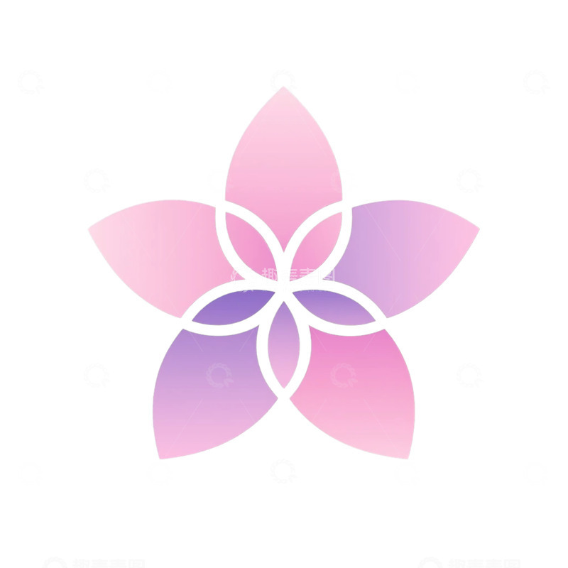 高清大图下载【趣麦麦图】梦幻色彩交织的几何花卉