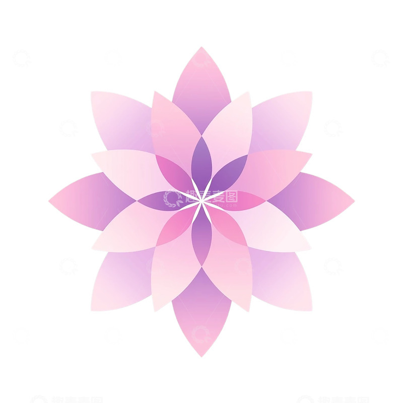 高清大图下载【趣麦麦图】幻彩几何花卉盛开奇幻