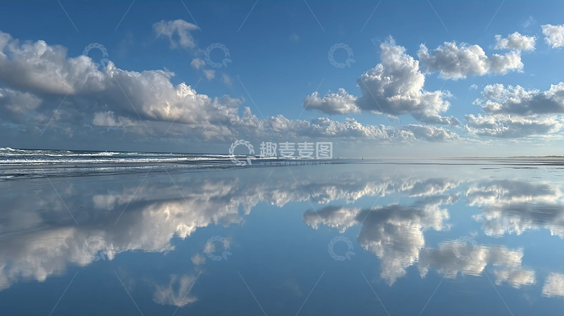 高清大图下载【趣麦麦图】天空倒影海面奇幻之旅