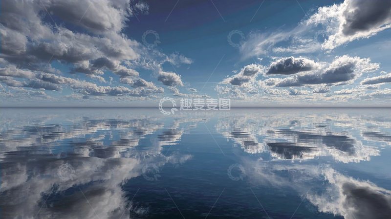 高清大图下载【趣麦麦图】天空与海洋的奇幻交融