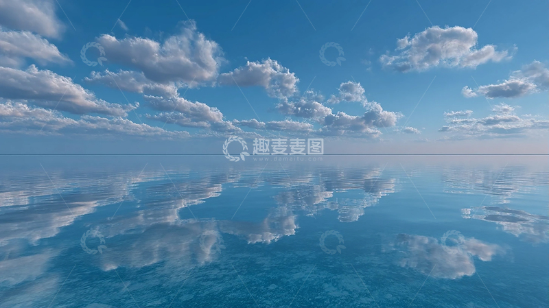 高清大图下载【趣麦麦图】云影倒映水中的梦幻之境