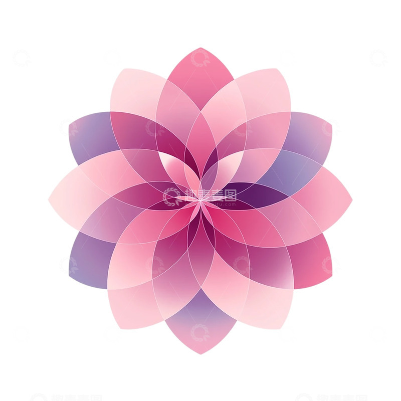 高清大图下载【趣麦麦图】梦幻几何花卉的奇异交响