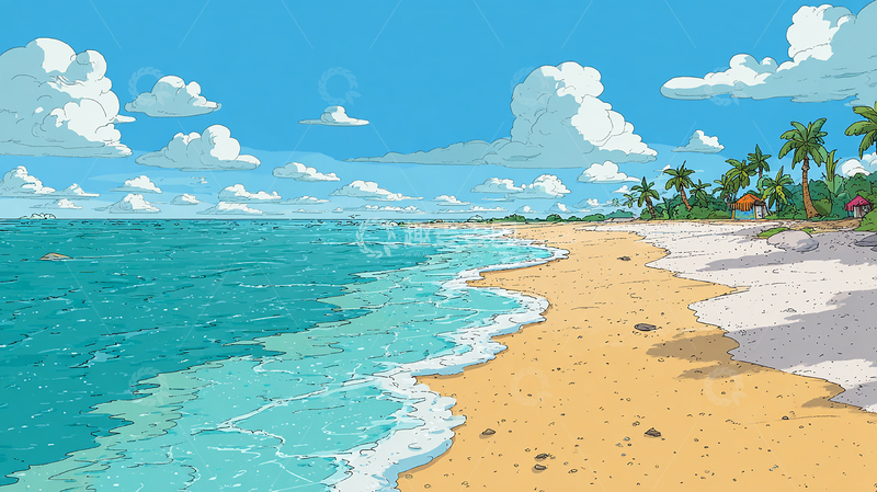 高清大图下载【趣麦麦图】海风拂面之夏梦长滩