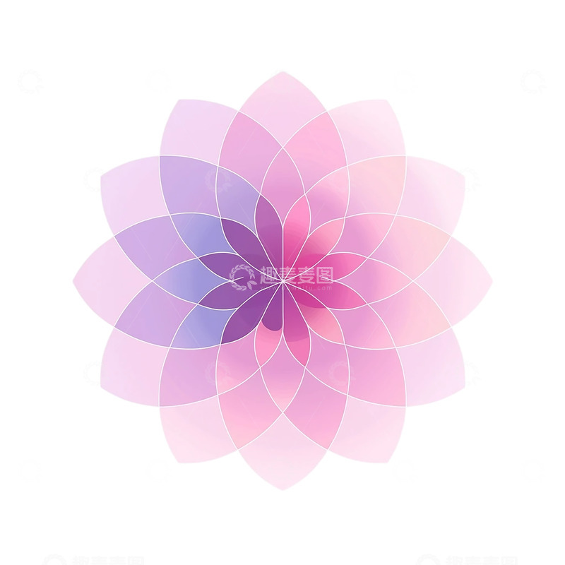 高清大图下载【趣麦麦图】梦幻几何花卉盛宴