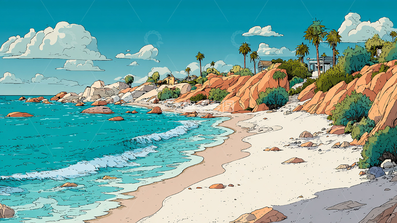 高清大图下载【趣麦麦图】海风吹拂下的诗意画卷