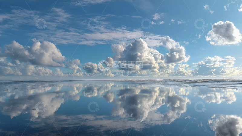 高清大图下载【趣麦麦图】蓝天白云的镜像奇迹