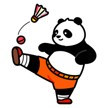 卡通熊猫跳舞图案设计元素