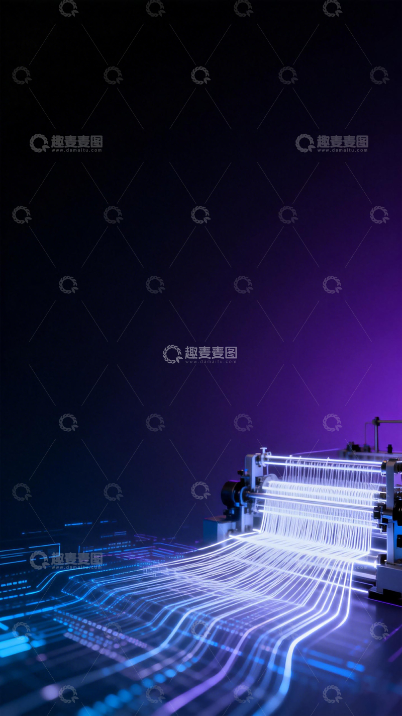 高清大图下载【趣麦麦图】科技感光线机器视觉素材