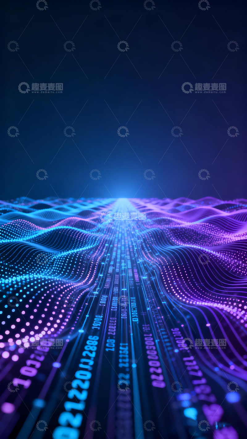 高清大图下载【趣麦麦图】数字科技波纹视觉效果