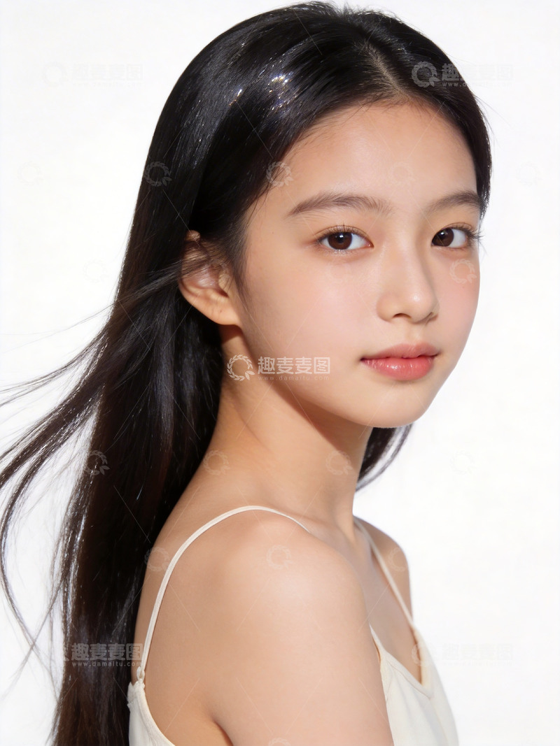 高清大图下载【趣麦麦图】美发广告少女模特6