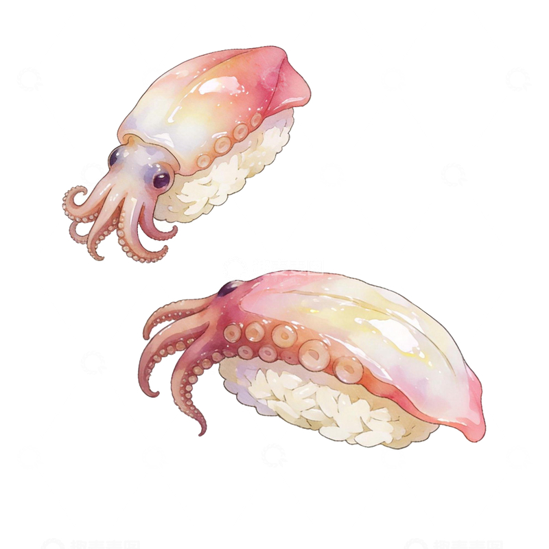 源文件下载【趣麦麦图】章鱼握寿司3