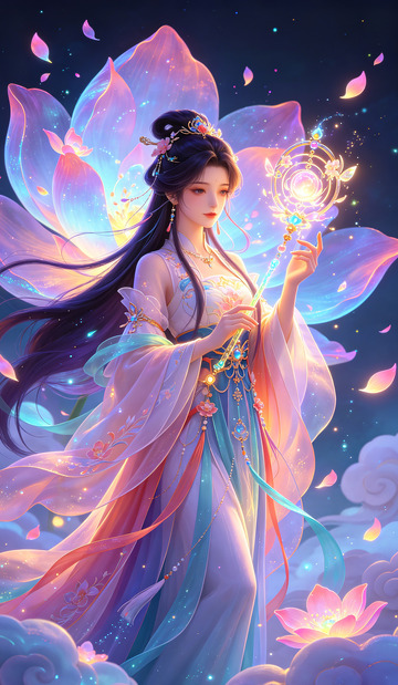 仙气飘飘古风仙女插画装饰画