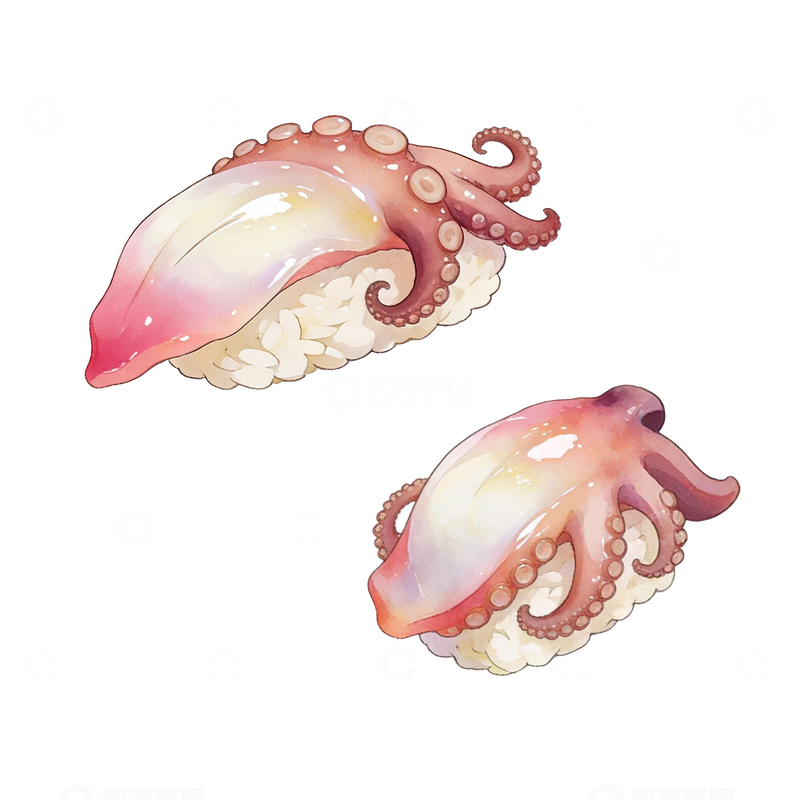 源文件下载【趣麦麦图】章鱼握寿司4