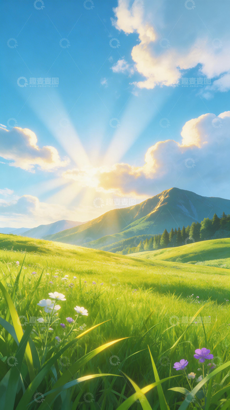 高清大图下载【趣麦麦图】-山水风景田园风光油画壁纸