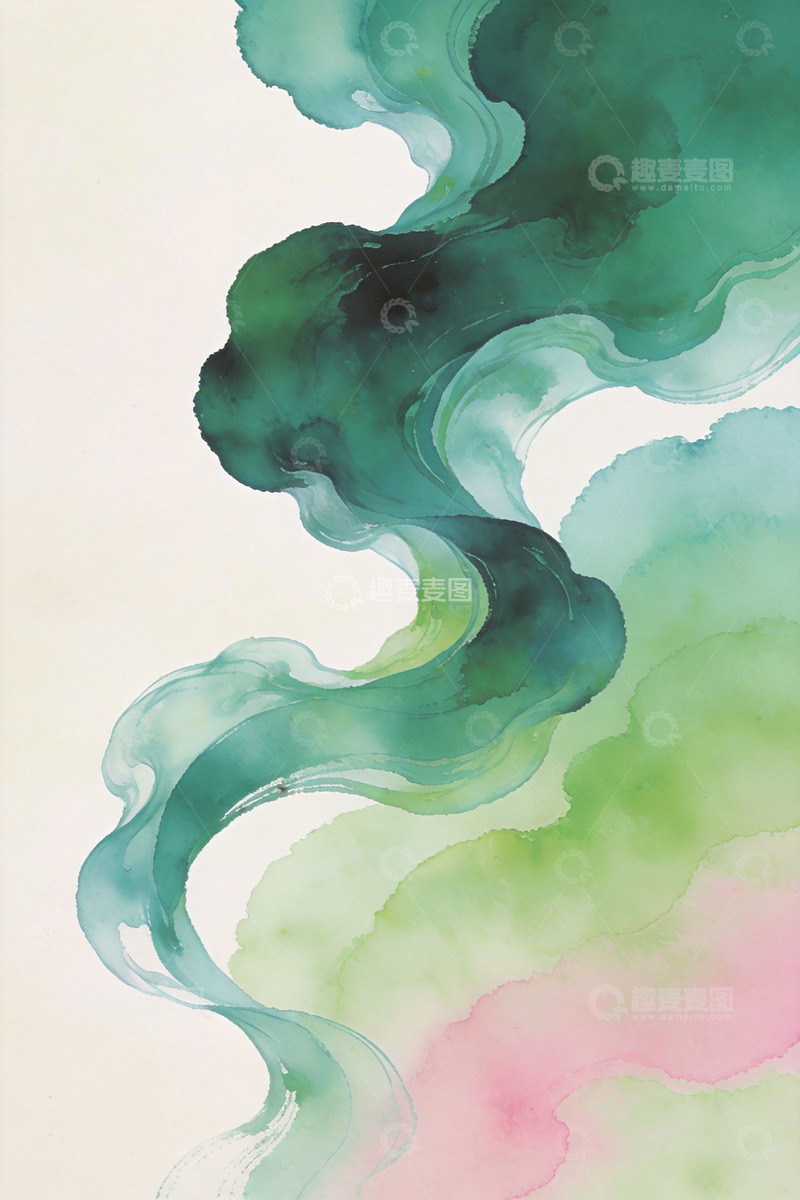 高清大图下载【趣麦麦图】水墨流动抽象艺术画作