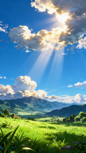 动漫风光田园阳光景色