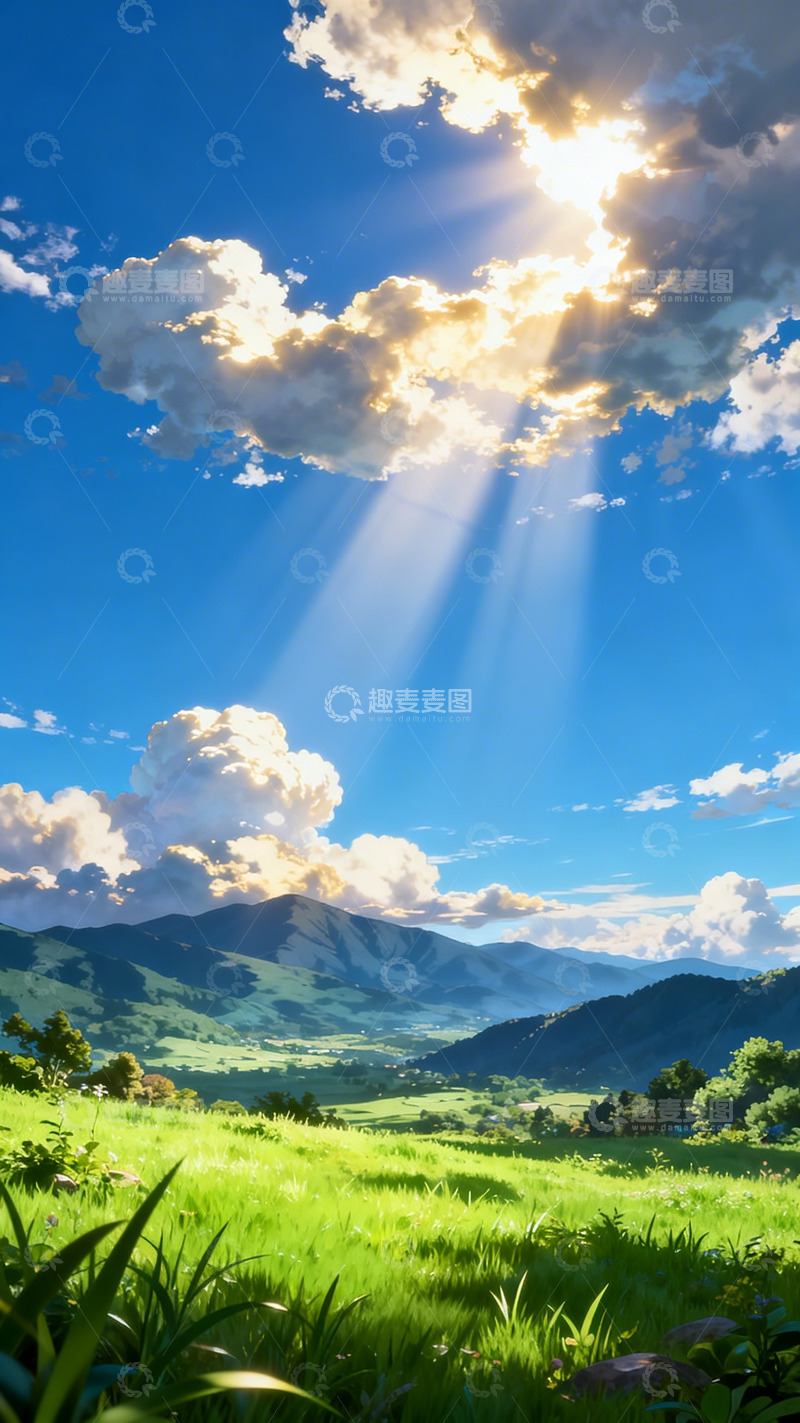 高清大图下载【趣麦麦图】-动漫风光田园阳光景色