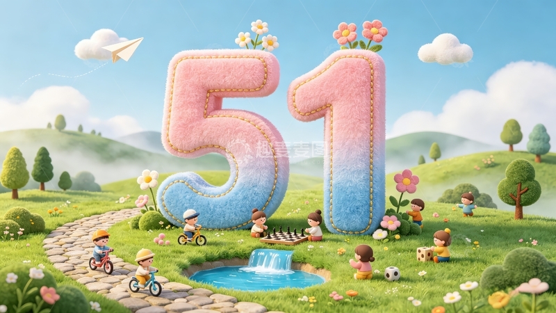 高清大图下载【趣麦麦图】五一节日欢庆海报-02